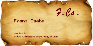 Franz Csaba névjegykártya