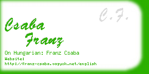 csaba franz business card